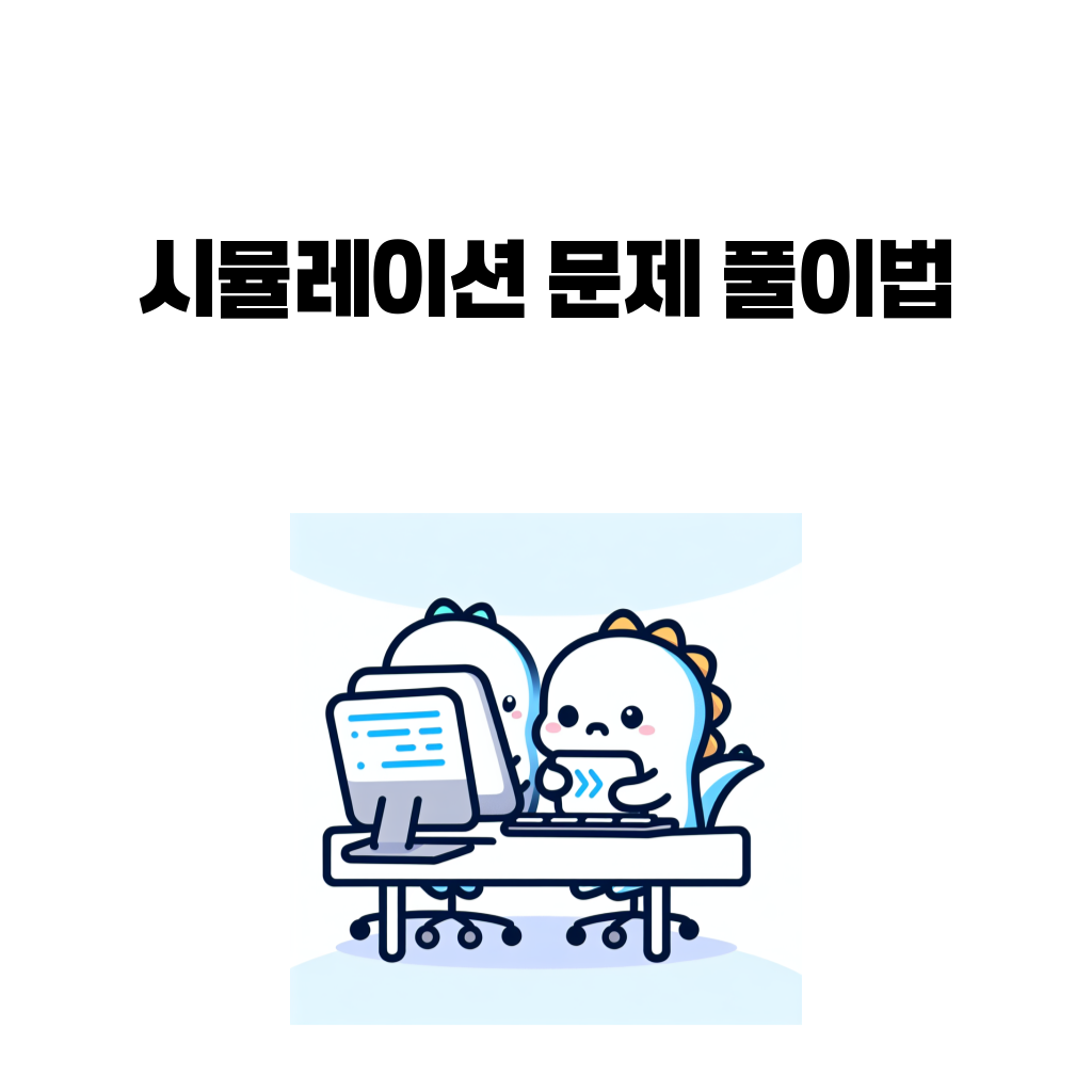 시뮬레이션 문제 풀이법과 상태 정의 흐름을 설명하는 대표 이미지