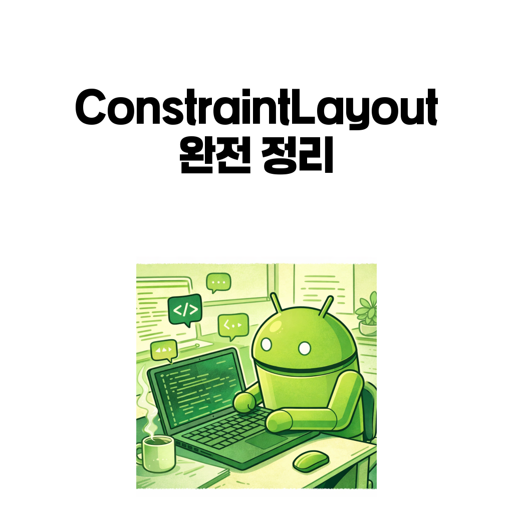안드로이드 ConstraintLayout 핵심 속성을 설명하는 대표 이미지