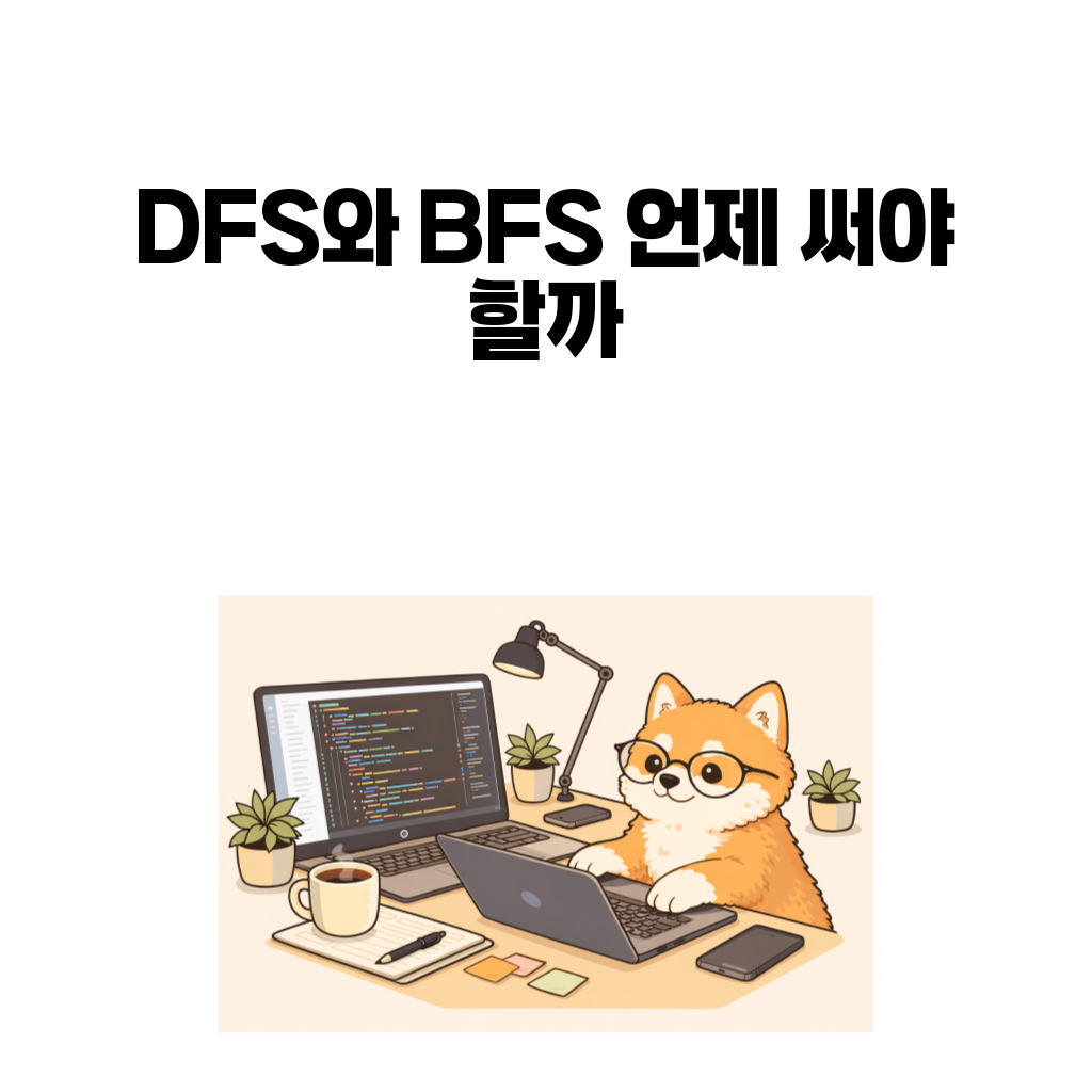 DFS와 BFS 선택 기준을 설명하는 대표 이미지