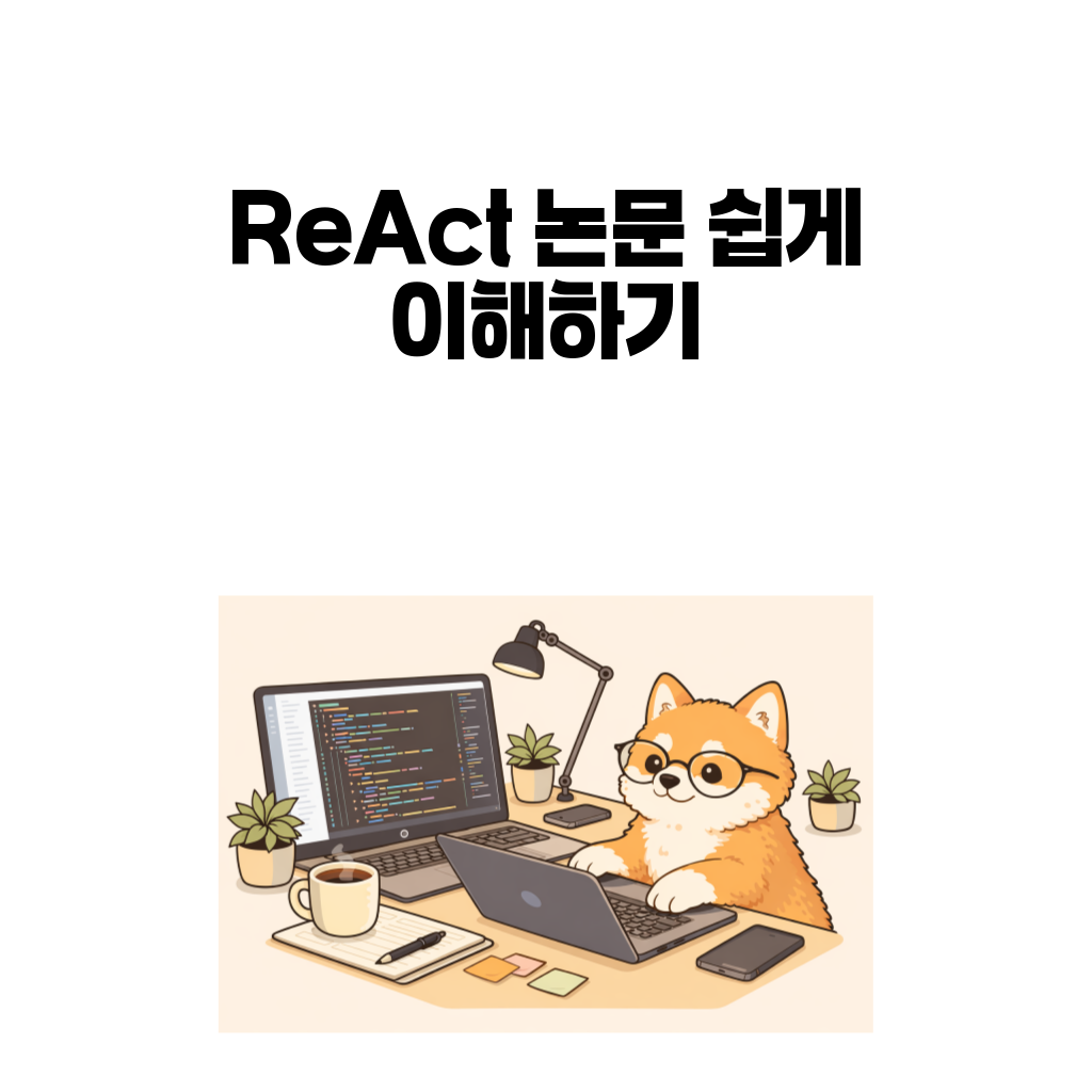 ReAct 논문과 thought action observation 루프를 설명하는 대표 이미지