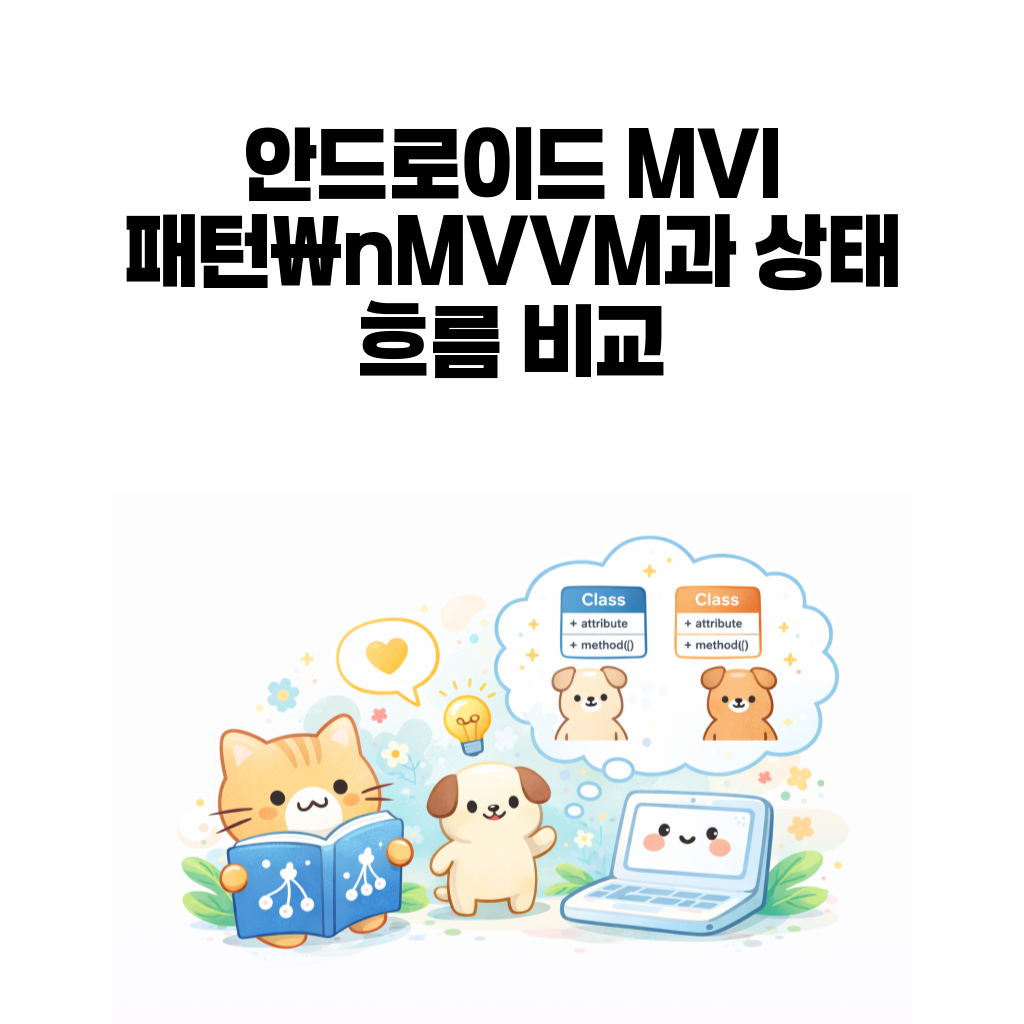 안드로이드 MVI 패턴과 MVVM을 상태 흐름 관점에서 비교하는 대표 이미지