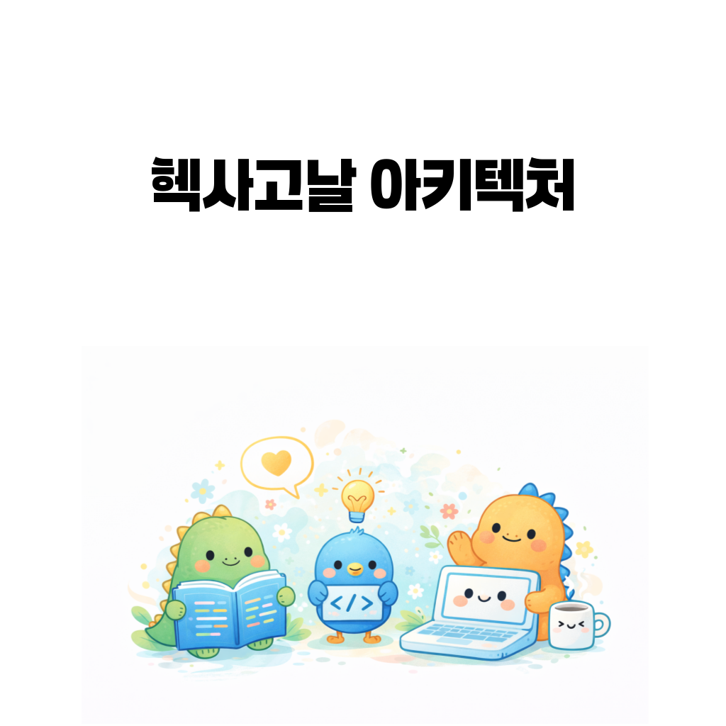 헥사고날 아키텍처를 의존 방향과 테스트 격리 관점에서 설명하는 대표 이미지