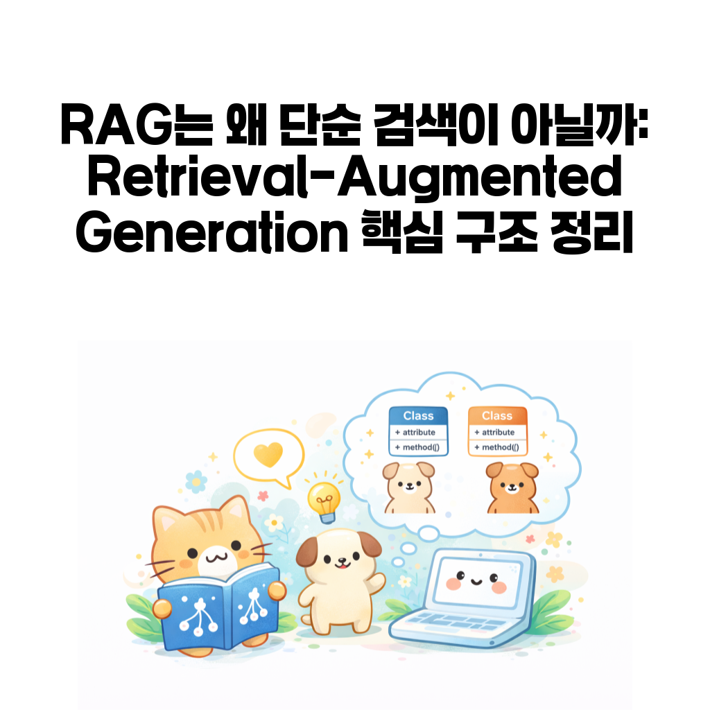RAG의 검색과 생성 결합 구조를 설명하는 대표 이미지