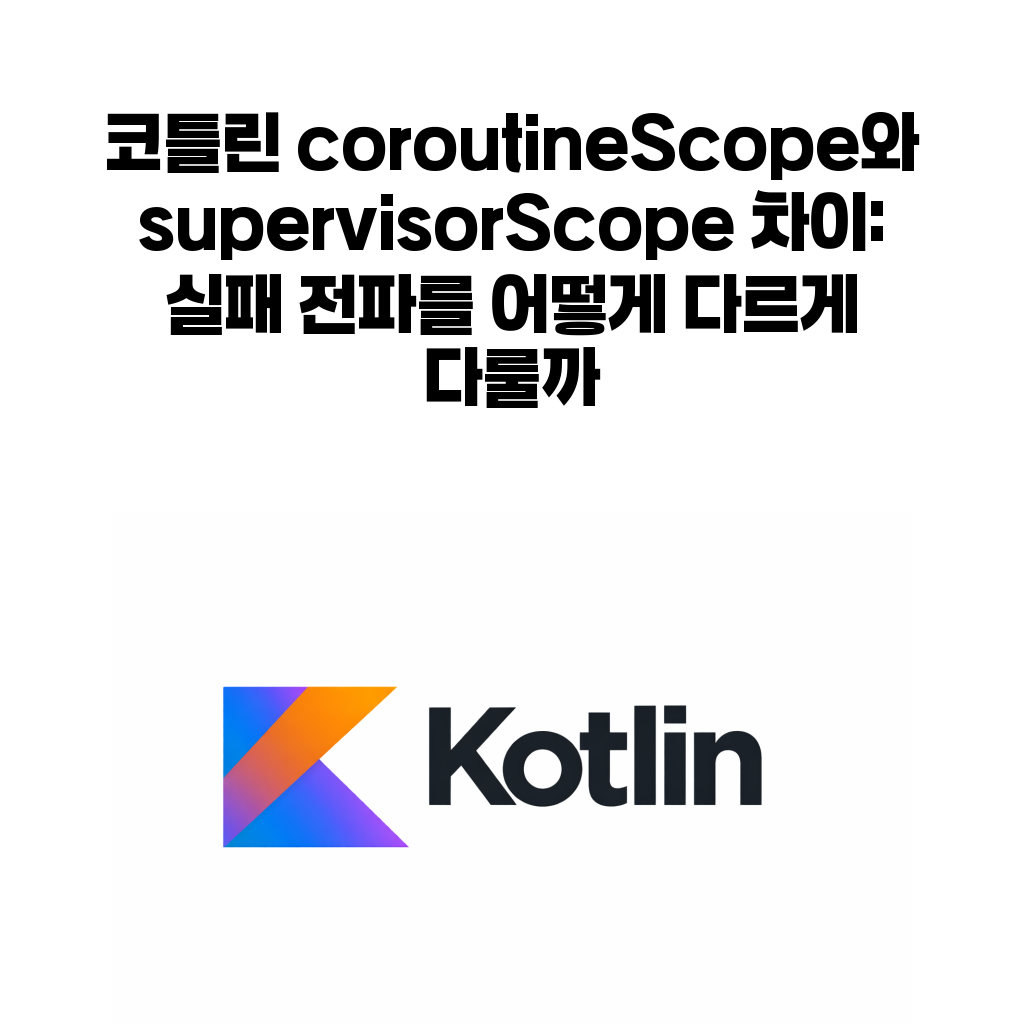 코틀린 coroutineScope와 supervisorScope의 실패 전파 차이를 설명하는 대표 이미지
