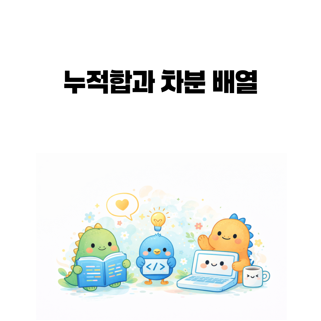 누적합과 차분 배열로 구간 합과 구간 업데이트를 설명하는 알고리즘 대표 이미지