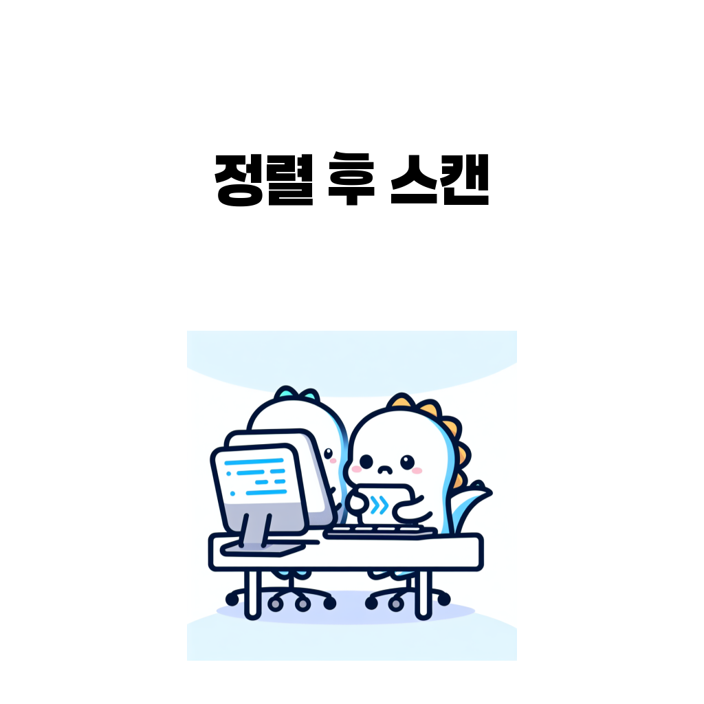 정렬 후 스캔이 애드혹 문제에서 통하는 이유를 설명하는 대표 이미지