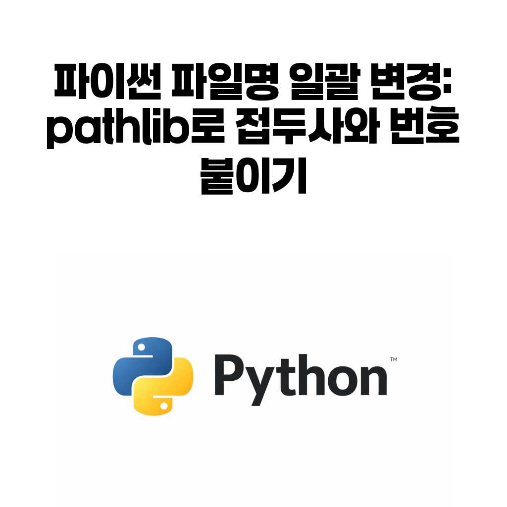 파이썬 파일명 일괄 변경 도구를 pathlib로 만드는 방법을 설명하는 대표 이미지
