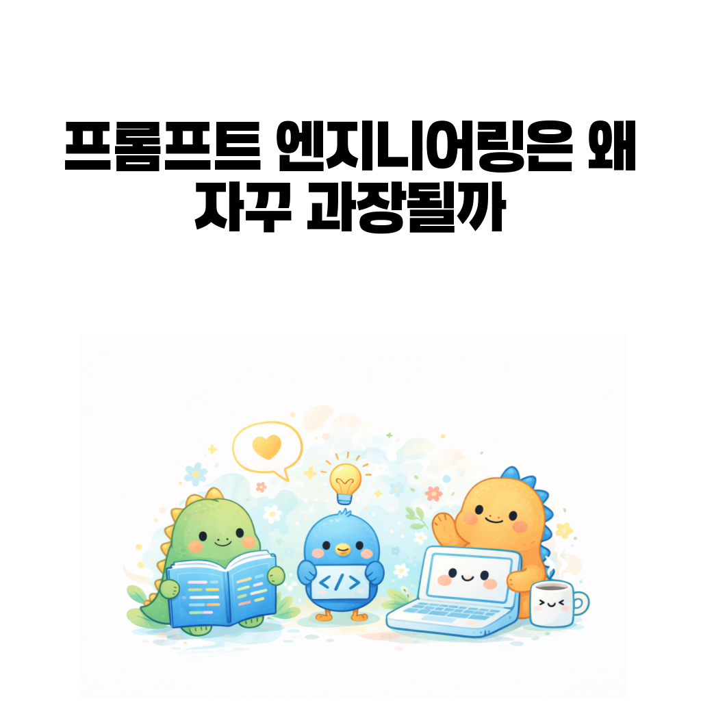 프롬프트 엔지니어링 과장과 실제 중요한 요소를 설명하는 대표 이미지