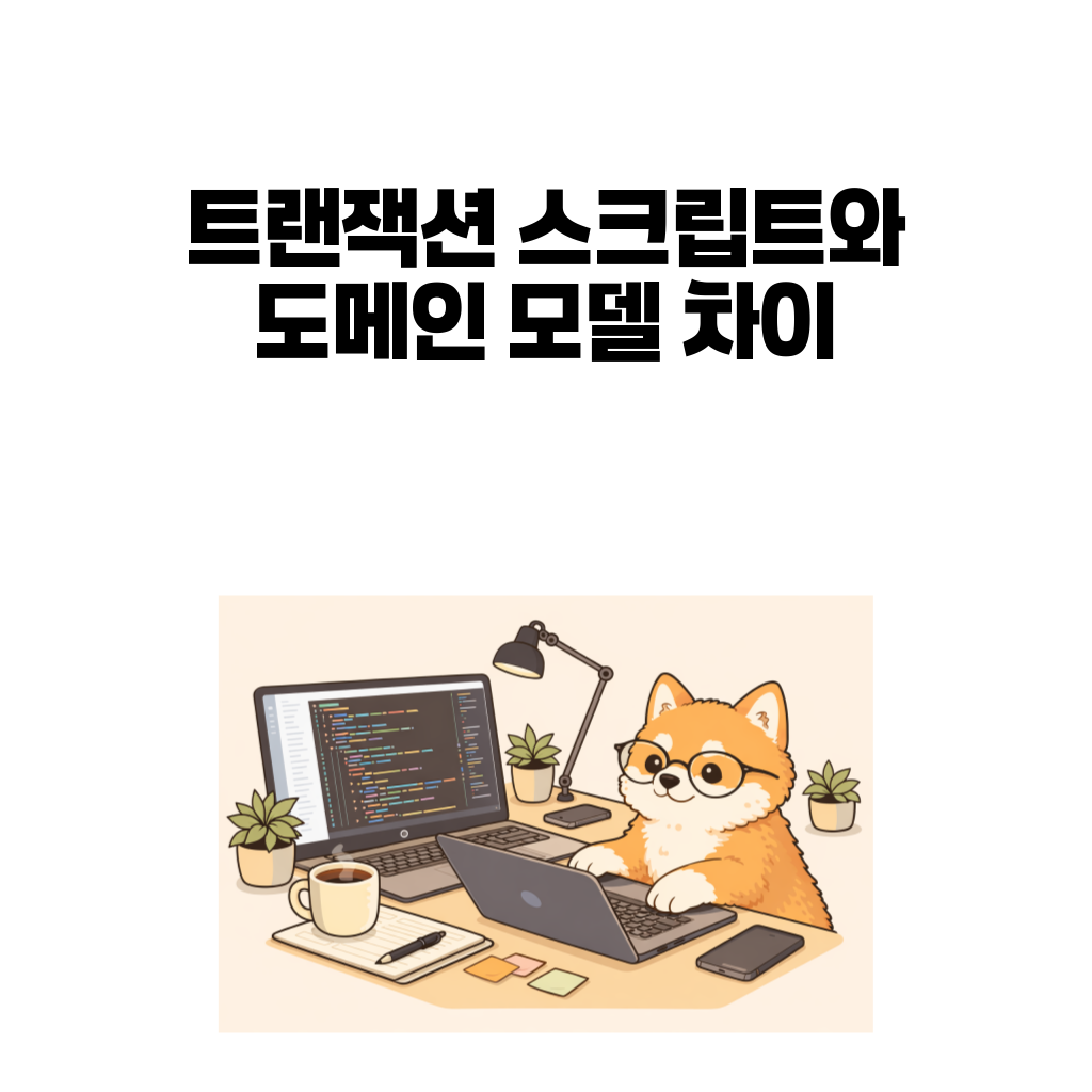 트랜잭션 스크립트와 도메인 모델 차이를 설명하는 대표 이미지