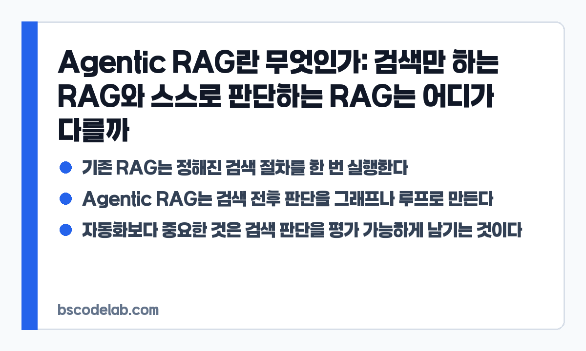 Agentic RAG 핵심 요약 카드