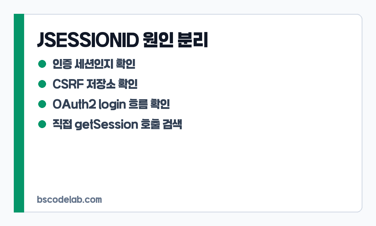JSESSIONID 원인 분리 카드