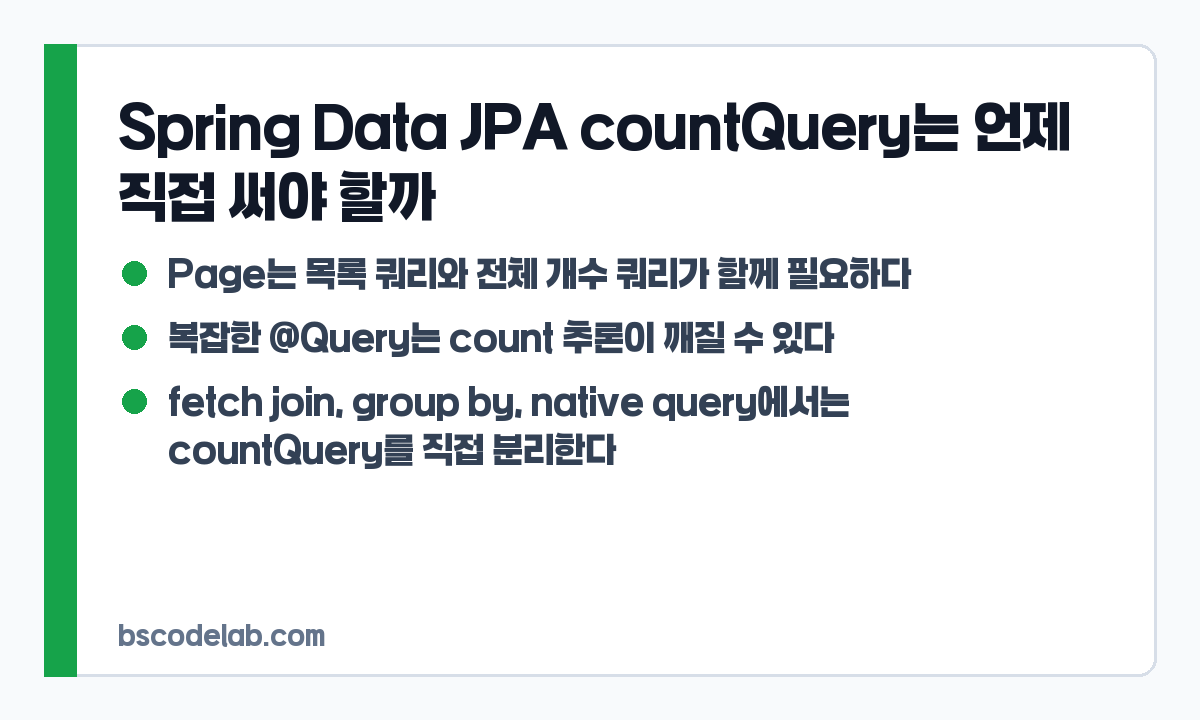 Spring Data JPA countQuery 필요 상황 카드