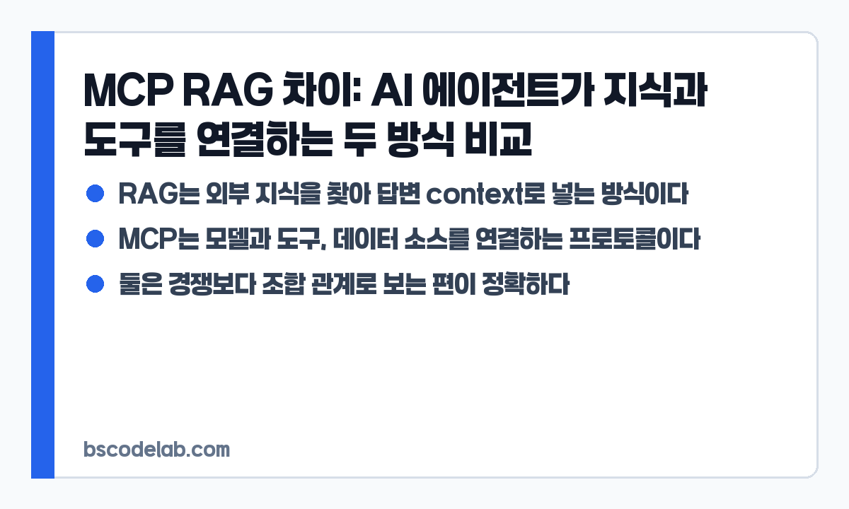 MCP RAG 차이 요약 카드
