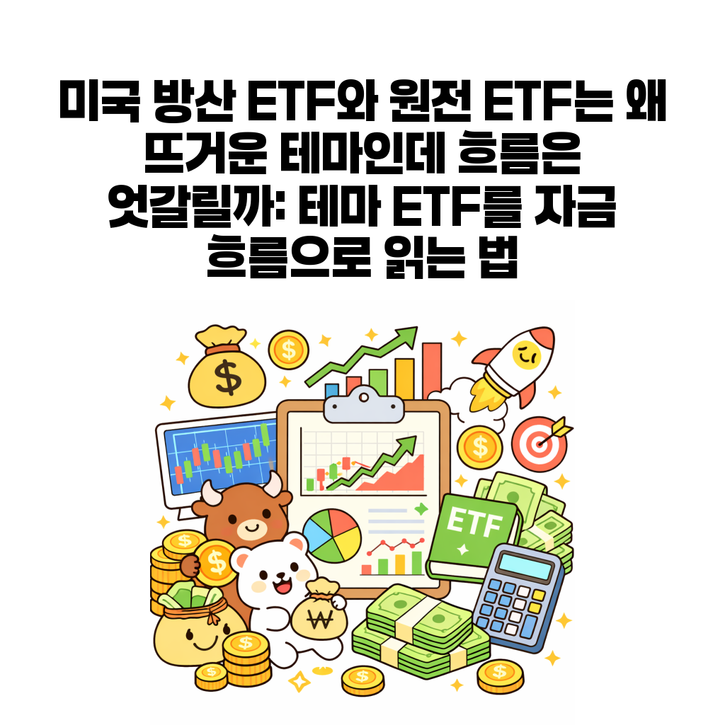 미국 방산 ETF와 원전 ETF는 왜 뜨거운 테마인데 흐름은 엇갈릴까: 테마 ETF를 자금 흐름으로 읽는 법 미국 방산 ETF와 원전 ETF는 왜 뜨거운 테마인데 흐름은 엇갈릴까: 테마 ETF를 자금 흐름으로 읽는 법