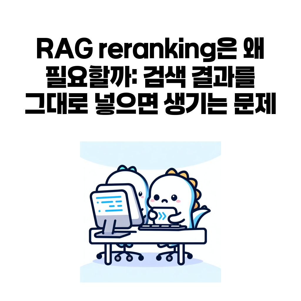 RAG reranking은 왜 필요할까: 검색 결과를 그대로 넣으면 생기는 문제 RAG reranking은 왜 필요할까: 검색 결과를 그대로 넣으면 생기는 문제