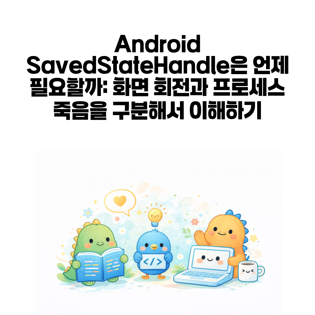 Android SavedStateHandle은 언제 필요할까: 화면 회전과 프로세스 죽음을 구분해서 이해하기 Android SavedStateHandle은 언제 필요할까: 화면 회전과 프로세스 죽음을 구분해서 이해하기