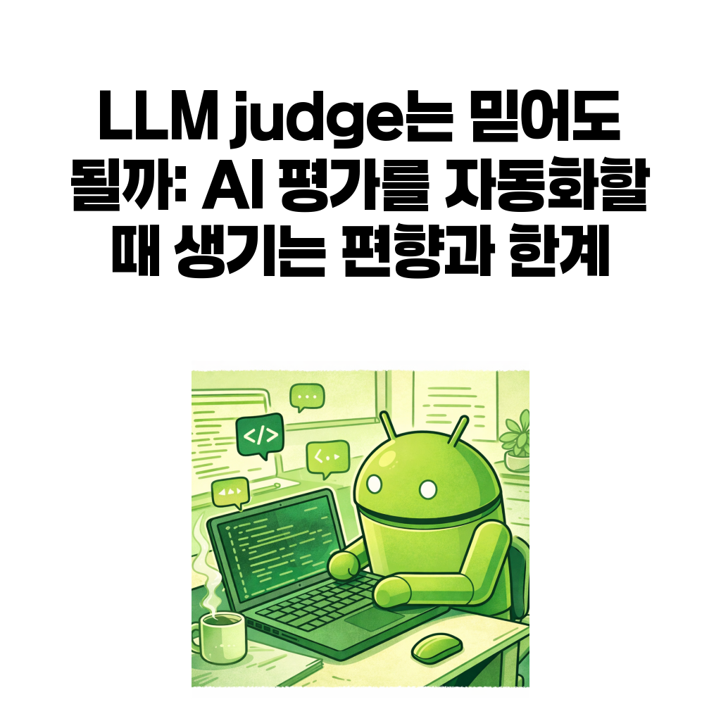 LLM judge는 믿어도 될까: AI 평가를 자동화할 때 생기는 편향과 한계 LLM judge는 믿어도 될까: AI 평가를 자동화할 때 생기는 편향과 한계