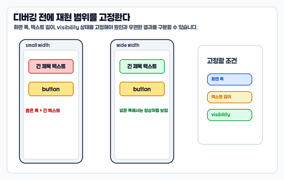 ConstraintLayout 오류 디버깅 재현 범위 고정 이미지