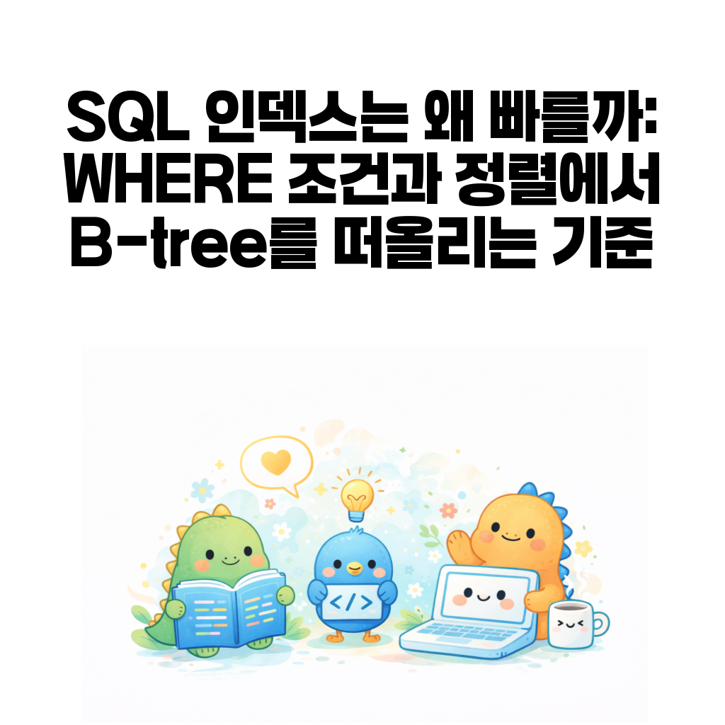 SQL 인덱스 B-tree WHERE ORDER BY 대표 이미지