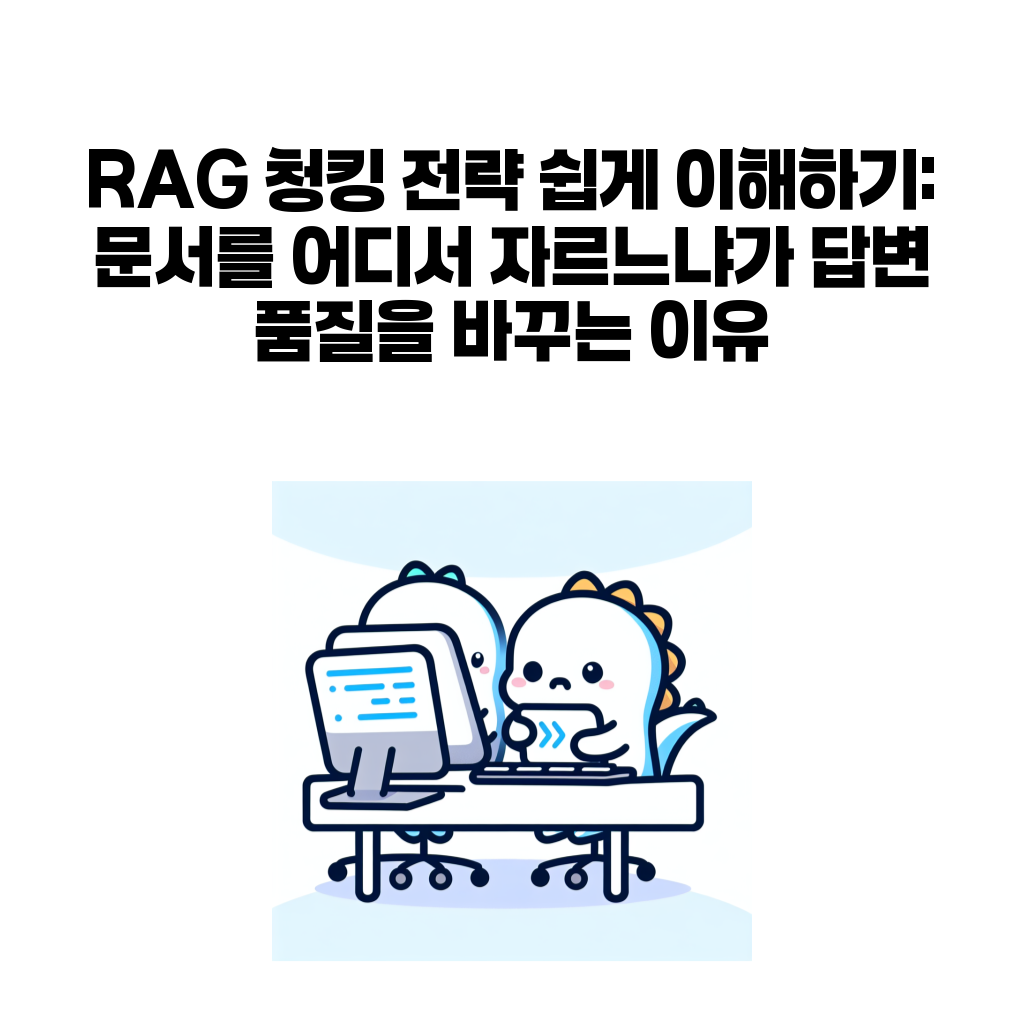 RAG 청킹 전략 쉽게 이해하기: 문서를 어디서 자르느냐가 답변 품질을 바꾸는 이유 RAG 청킹 전략 쉽게 이해하기: 문서를 어디서 자르느냐가 답변 품질을 바꾸는 이유
