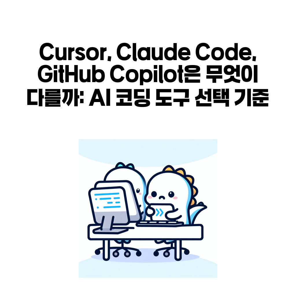 Cursor, Claude Code, GitHub Copilot은 무엇이 다를까: AI 코딩 도구 선택 기준 Cursor, Claude Code, GitHub Copilot은 무엇이 다를까: AI 코딩 도구 선택 기준