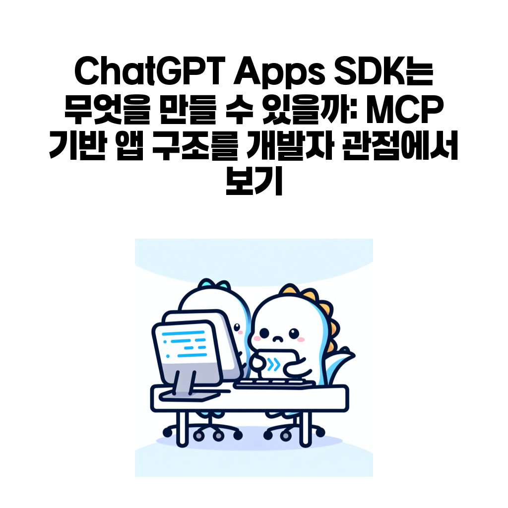 ChatGPT Apps SDK는 무엇을 만들 수 있을까: MCP 기반 앱 구조를 개발자 관점에서 보기 ChatGPT Apps SDK는 무엇을 만들 수 있을까: MCP 기반 앱 구조를 개발자 관점에서 보기