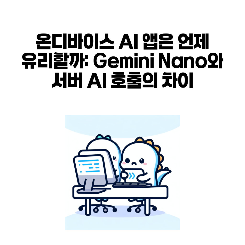 온디바이스 AI 앱은 언제 유리할까: Gemini Nano와 서버 AI 호출의 차이 온디바이스 AI 앱은 언제 유리할까: Gemini Nano와 서버 AI 호출의 차이